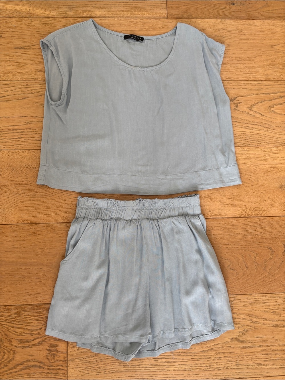 Light Blue Women's Two-Piece Shorts Set